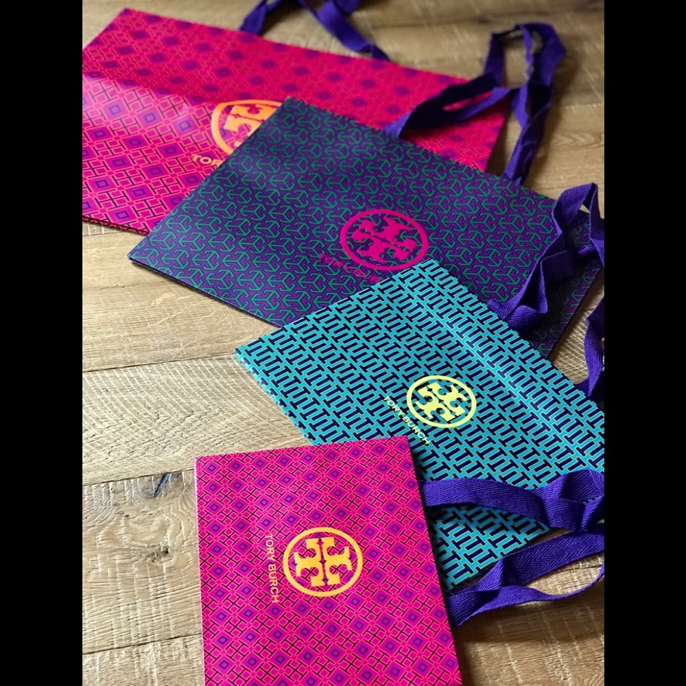 Tory Burch shopping bags with handles lot of 4